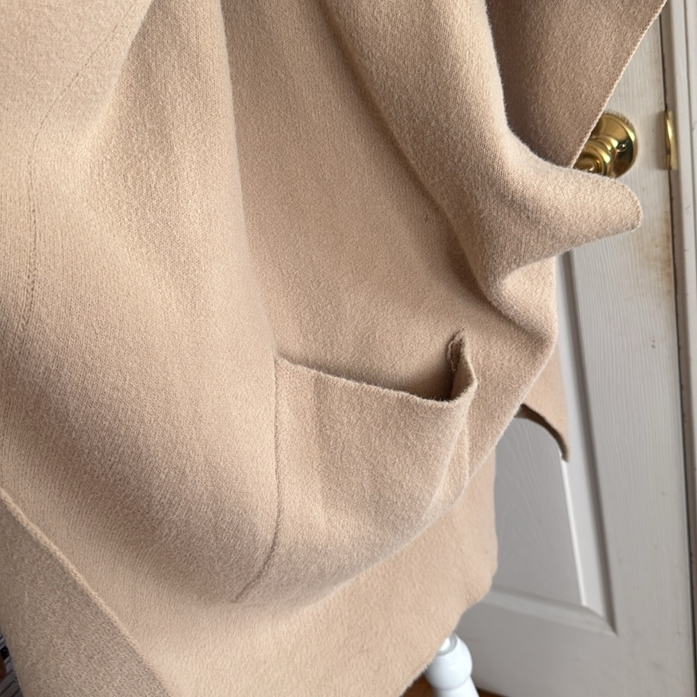 USED Free People All I need cozy duster Tan Hooded Women's Sweater - Picture 3 of 3